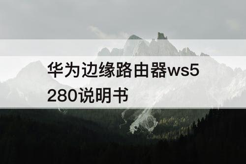 华为边缘路由器ws5280说明书